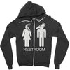 restroom for the recently deceased Zipper Hoodie