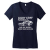 your days end funeral skull skeleton hearse Women's V-Neck T-Shirt