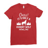 chill hungry wolf Ladies Fitted T-Shirt