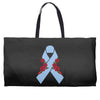 stomach cancer ribbon and rose Weekender Totes