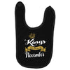 kings are born in november Baby Bibs