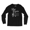 she wants the d black Long Sleeve Shirts
