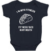 fitness fit taco in my mouth funny food eating healthy exercise gym Baby Bodysuit