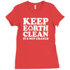 keep earth clean it's not uranus Ladies Fitted T-Shirt