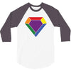 Rainbow LGBT Diamond 3/4 Sleeve Shirt