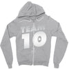 team 10  silver Zipper Hoodie