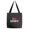 i love rugby mens funny cotton Tote Bags