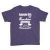 september girls are sunshine mixed with a little hurricane Youth Tee