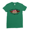 April Peeking Out Baby Girl Ladies Fitted T-Shirt