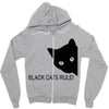 black cats rule Zipper Hoodie