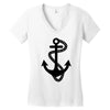 anchor sailor t shirt fashion cross top tee nautical tshirt retro tatt Women's V-Neck T-Shirt