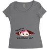 October Peeking Out Baby Girl Women's Triblend Scoop T-shirt