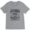 legends were born in october genuıne 1996 qualıty one kind of aged l V-Neck Tee