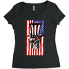july 4th skull Women's Triblend Scoop T-shirt