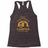 what happens in camper stays in camper vintage style camp funny Racerback Tank