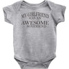 my girlfriend has an awesome boyfriend Baby Onesie