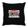 warning my farts stink, ideal gift, birthday present Throw Pillow