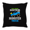 monster truck shirt for boys toddlers Throw Pillow