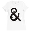 peace and love tshirt party heart tee no war stoner hippie sign ladies Ladies Fitted T-Shirt