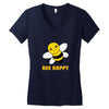 bee happy Women's V-Neck T-Shirt