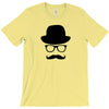 hat wayfarer glasses funny moustache hipster funny geek light tee shir T-Shirt