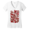 rood en wit Women's V-Neck T-Shirt