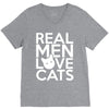 real men love cats (4) V-Neck Tee