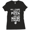 care about pizza and 3 people girls Ladies Fitted T-Shirt