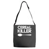 cereal killer Adjustable Strap Totes