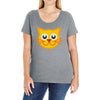 cat yellow Ladies Curvy T-Shirt