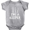 i am a keeper Baby Onesie