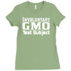 gmo test subject v1 march monsanto crops produce Ladies Fitted T-Shirt
