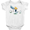 mighty hero atop a chicken Baby Onesie