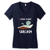 i speak fluent sarcazm Women's V-Neck T-Shirt
