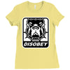 bull dog disobey Ladies Fitted T-Shirt