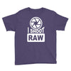 i shoot raw photography camera photograph Youth Tee