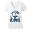 What Happens On The Boat...Stays On The Boat Women's V-Neck T-Shirt