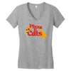 pizza and cats Women's V-Neck T-Shirt
