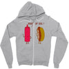 what up dog ketchup hot dog Zipper Hoodie