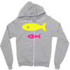 big fish little fish cardboard box Zipper Hoodie