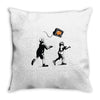 banksy kids play t.v. ball Throw Pillow