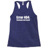 halloween error 404 costume not found Racerback Tank