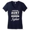 proud aunt of a freaking awesome nephew Women's V-Neck T-Shirt