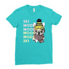 ski mood french bulldog Ladies Fitted T-Shirt