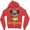 gryffindog pug Zipper Hoodie