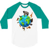 animal polygon around the planet 3/4 Sleeve Shirt