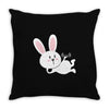 gym rabbit Throw Pillow
