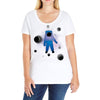 Space Astronot Ladies Curvy T-Shirt