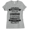 Super Cool Granddad Of A Freaking Awesome Granddaughter Ladies Fitted T-Shirt
