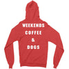 weekends coffe and dogs white back Zipper Hoodie